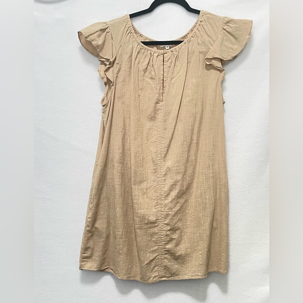 Better Be Tan Ruffle mini dress